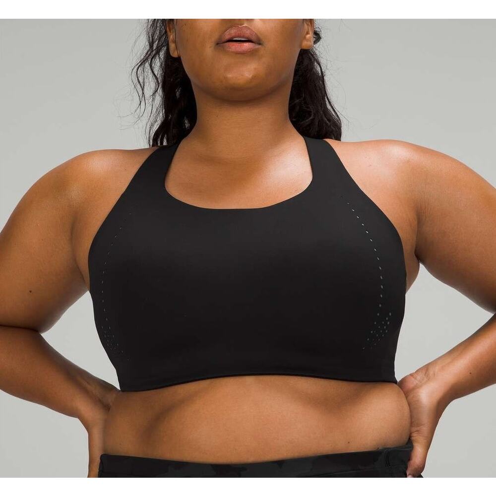 Lululemon AirSupport Bra High Support Size 34D Black Running Sports Yoga Gym